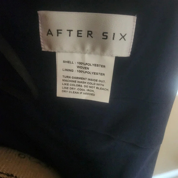 NWOT After Six Midnight Blue Halter Neck and Crepe Top Dress Poly SZ 10R - Picture 6 of 6